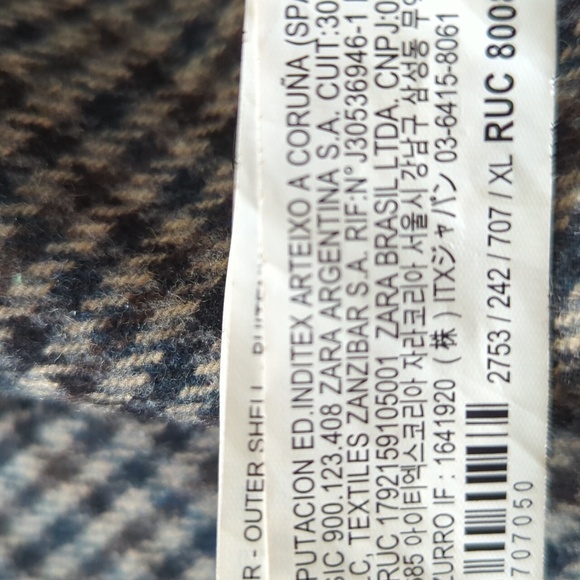 Zara Wool Blend Houndstooth Blazer XL - Picture 15 of 16